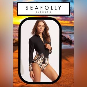 🆕 Seafolly Take Flight Long Sleeve Sun Vest  - Mandarin Color